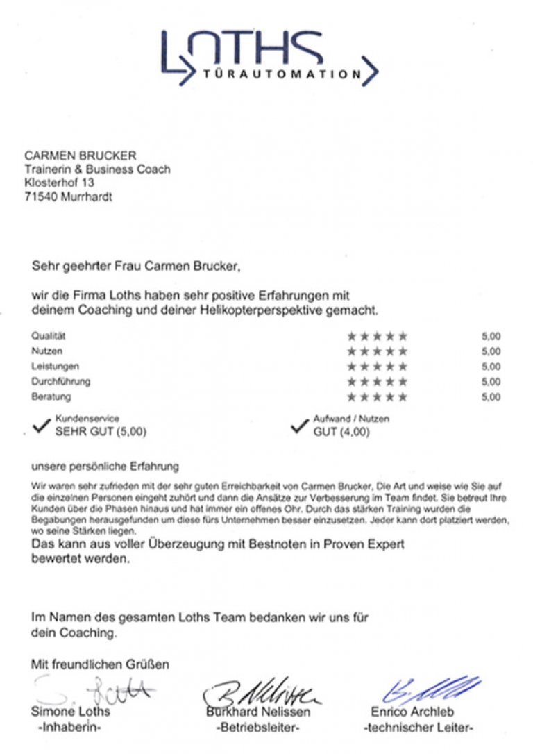 Testimonial Loths Türautomation
